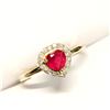 Image 4 : 10K YELLOW GOLD RUBY(0.76CT) DIAMONDS