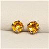 Image 1 : 10K YELLOW GOLD FANCY SAPPHIRE(1.2CT)  EARRINGS