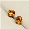 Image 2 : 10K YELLOW GOLD FANCY SAPPHIRE(1.2CT)  EARRINGS