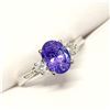 Image 1 : 10K WHITE GOLD TANZANITE(1.25CT) DIAMONDS