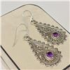 Image 2 : SILVER AMETHYST(1.2CT) EARRINGS (~WEIGHT 6.67G)