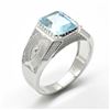 Image 2 : SILVER BLUE TOPAZ(3.9CT)  RHODIUM PLATED MENS