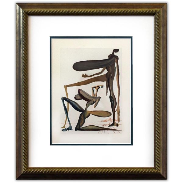 Salvador Dali- Original Color Woodcut on B.F.K. Rives Paper "Purgatory 22"