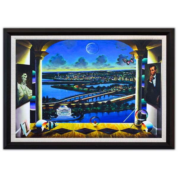 Ferjo- Original Oil on Canvas "Lincoln Over Looking"