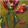 Image 2 : Elliot Fallas, "Flower Power" Original Oil Painting on Canvas, Hand Signed with Letter of Authentici