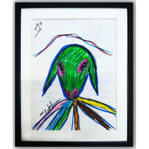 Menashe Kadishman- Pastel on Paper "Untitled"