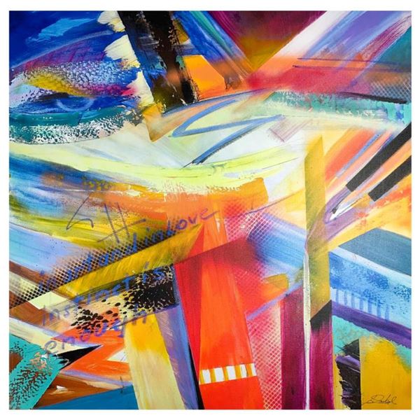 Alfred Gockel, "In art and in love , instinct is enough" Hand Signed Limited Edition on Canvas with 