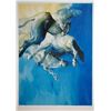 Image 1 : Edwin Salomon- Original Serigraph "Wild Horses in Blue"