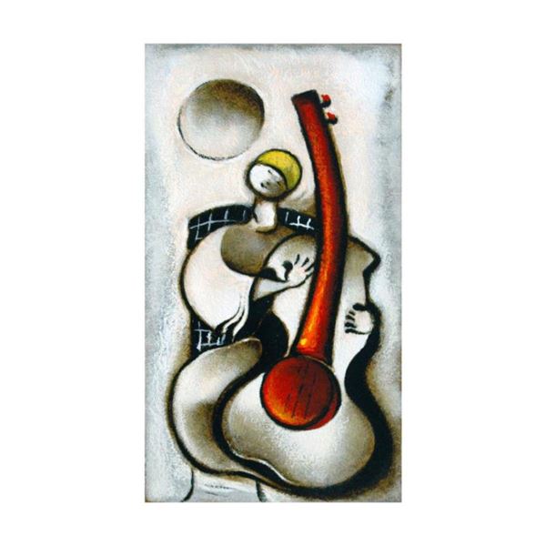 David Schluss, "Guitar Melody" Limited Edition Serigraph, Numbered and Hand Signed with Letter of Au