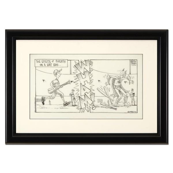 Bizarro, "The Effects of Puberty" is a Framed Original Pen & Ink Drawing by Dan Piraro, Hand Signed 