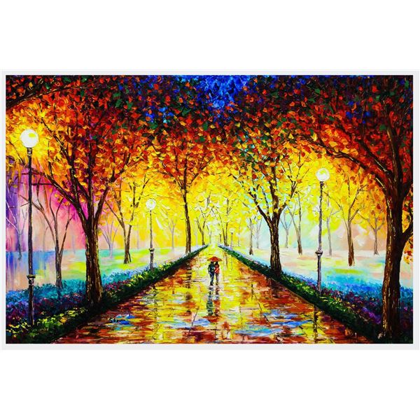 Svyatoslav Shyrochuk- Original Oil on Canvas "Night Out in the Park"
