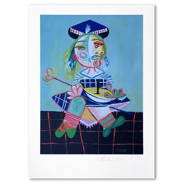 Pablo Picasso (1881-1973), "Materinite qu Fideau Rouge" Original Lithograph, Limited to 500 Pieces a