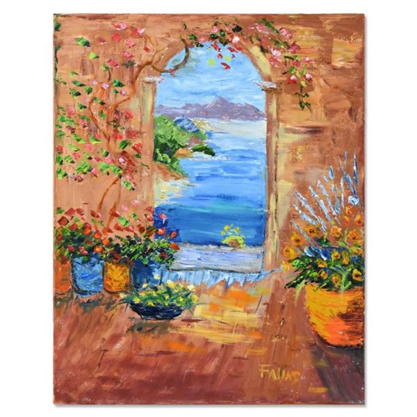 Elliot Fallas, "The View" Original Oil Painting on Canvas, Hand Signed with Letter of Authenticity.