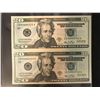 Image 1 : UNCUT/ UNCIRCULATED USA 20 DOLLAR BILLS LOT WITH COA