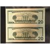 Image 2 : UNCUT/ UNCIRCULATED USA 20 DOLLAR BILLS LOT WITH COA