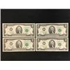 Image 1 : LOT OF SEQUENTIAL UNCIRCULATED USA 2 DOLLARS BANK NOTES