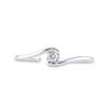 Image 2 : Round Diamond Solitaire Promise Ring 1/20 Cttw 10KT White Gold