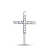 Round Diamond Cross Pendant 1/12 Cttw 10KT White Gold