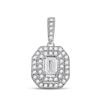 Emerald Diamond Fashion Halo Pendant 1/4 Cttw 14KT White Gold