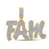 Round Diamond Fam Charm Pendant 1 Cttw 10KT Yellow Gold