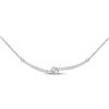 Round Diamond Curved Bar 2-stone Necklace 1/2 Cttw 14KT White Gold