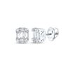 Baguette Diamond Fashion Cluster Earrings 1/4 Cttw 14KT White Gold