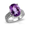 Genuine 7.5 ctw Amethyst Ring 14KT White Gold - REF-125K9V