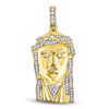 Image 1 : Round Diamond Jesus Face Charm Pendant 1/4 Cttw 10KT Yellow Gold