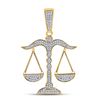 Image 1 : Round Diamond Scales of Justice Charm Pendant 1/2 Cttw 10KT Yellow Gold