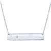 Image 1 : Round Diamond Rectangle Bar Necklace .02 Cttw 10KT White Gold