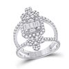 Round Diamond Negative Space Cluster Fashion Ring 1-1/2 Cttw 14KT White Gold