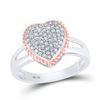 Image 1 : Round Diamond Rope Heart Ring 1/3 Cttw 10KT Two-tone Gold