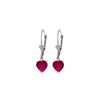 Genuine 2.9 ctw Ruby Earrings 14KT White Gold - REF-39T3A