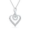 Round Diamond Infinity Heart Pendant 1/20 Cttw 10KT White Gold