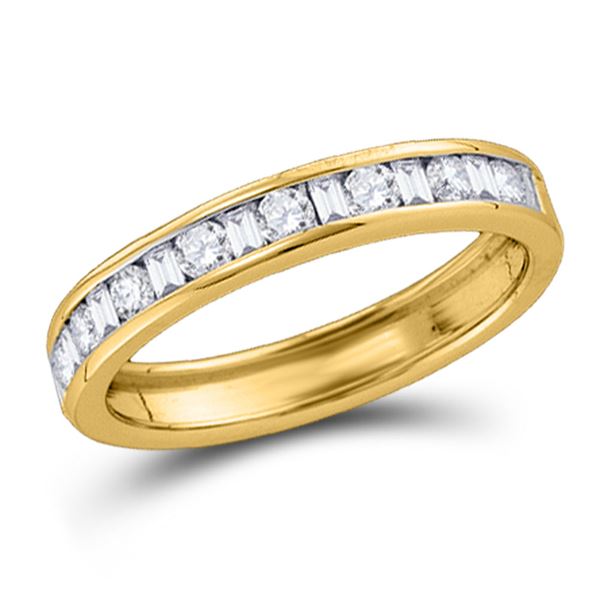 Machine Set Round Diamond Wedding Anniversary Band 1/4 Cttw 14KT Yellow Gold