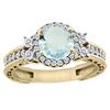 1.46 CTW Aquamarine & Diamond Ring 14K Yellow Gold - REF-76V9R