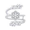 Image 2 : Round Diamond Spiral Cluster Ring 1 Cttw 14KT White Gold