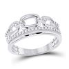 Image 1 : Round Diamond Chain Link Band Ring 1/4 Cttw 14KT White Gold