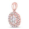 Image 2 : Round Diamond Flower Cluster Pendant 1/2 Cttw 14KT Rose Gold