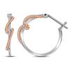 Image 1 : Round Diamond Rope Hoop Earrings 1/10 Cttw 10KT Two-tone Gold