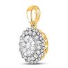 Image 2 : Round Diamond Circle Flower Cluster Pendant 1/2 Cttw 14KT Yellow Gold