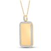 Image 2 : Baguette Diamond Dog Tag Picture Memory Pendant 2 Cttw 10KT Yellow Gold