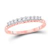 Image 1 : Round Diamond Single Row Band Ring 1/4 Cttw 10KT Rose Gold