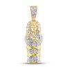 Image 1 : Round Diamond Sarcophagus Mummy Pharaoh Charm Pendant 3/8 Cttw 10KT Yellow Gold