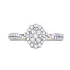 Image 2 : Round Diamond Oval Cluster Ring 1/2 Cttw 10KT Yellow Gold