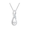 Round Diamond Moving Twinkle Solitaire Infinity Pendant 1/6 Cttw 10KT White Gold