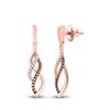 Image 1 : Round Brown Diamond Dangle Earrings 1/5 Cttw 14KT Rose Gold