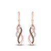 Image 2 : Round Brown Diamond Dangle Earrings 1/5 Cttw 14KT Rose Gold