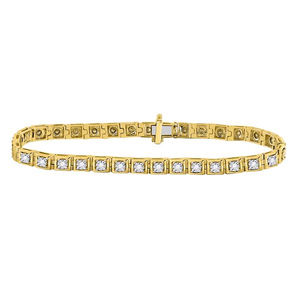 Round Diamond Fashion Tennis Bracelet 3/4 Cttw 10KT Yellow Gold