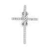 Image 1 : Round Diamond Cross Religious Pendant 1/4 Cttw 10KT White Gold